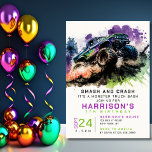 7:e födelsedag Monster Lastbil Smash Crash Boy Kid Inbjudningar<br><div class="desc">7:e födelsedagsmonster Lastbil Smash Crash Boy Kids inbjuden Inbjudan Printable Download Digital EVite har ett vattenfärgsmonster lastbil som kör genom smutsen med texten "Smash and Crash it's a monster lastbil bash" i det moderna typografiskript. Perfekt för barn firande sjunde födelsedagsfesten. Skicka i e-postmeddelandet och ladda helt enkelt ned den digitala...</div>
