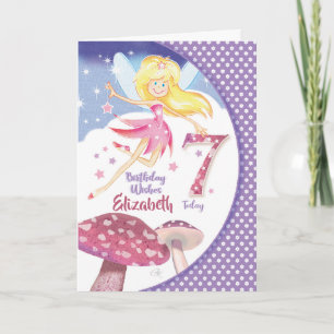 7:e födelsedag, Söt Mushroom Fairy Kort