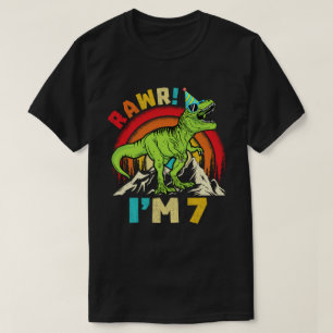 7:e födelsedagsdoktor T Rex Rawr I är 7 för pojkar Shirt