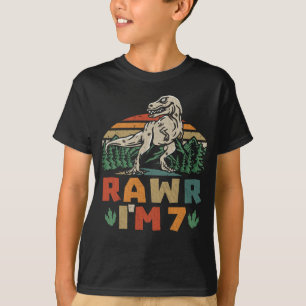 7:e födelsedagsdoktor T Rex Rawr I är 7 för pojkar Shirt