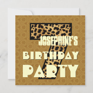 7:e Födelsedagsfest 7 Ålderskrynklig design V4 Inbjudningar