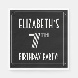7:e Födelsedagsfest: Art Deco Stil + eget namn Pappersservett