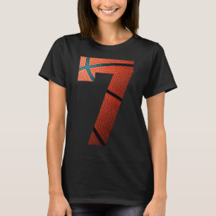 7:e Födelsedagsfest Basketboll Skriv ut nummer 7 T Shirt