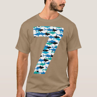 7:e-födelsedagshajen Mönster sjuåriga gåva T Shirt