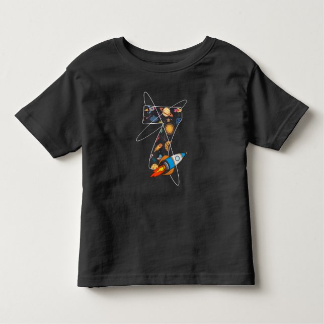 7:e födelsedagskalenflickor Astronaut 7 år gamla T Shirt (Framsida)