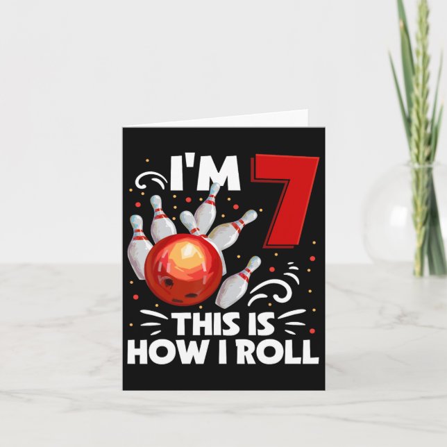 7:e födelsedagspojke Bowling Det här är hur jag ru Kort (Framsida)