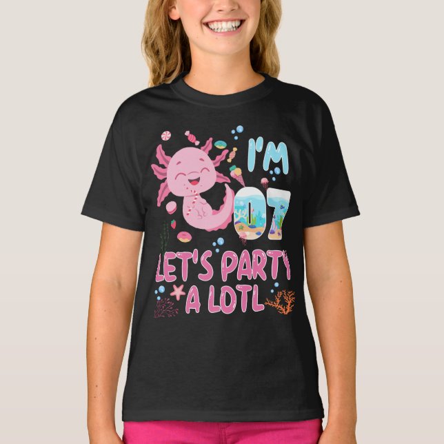 7:e I är 7-årsjubileum för flicka Axolotl Älskare- T Shirt (Framsida)