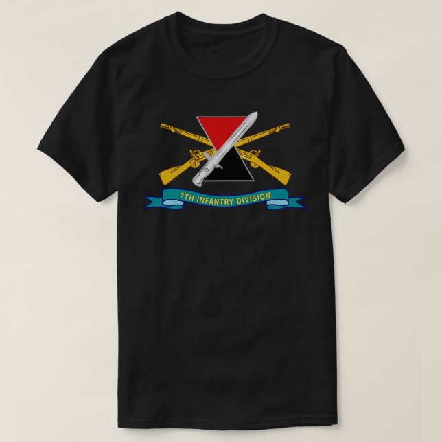 7:e Infantry Division DUI w Br Ribbon X T Shirt (Design framsida)