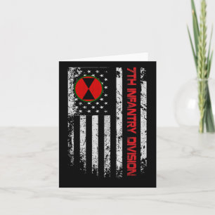 7:e Infantry Division Vintage USA flagga Militär V Kort