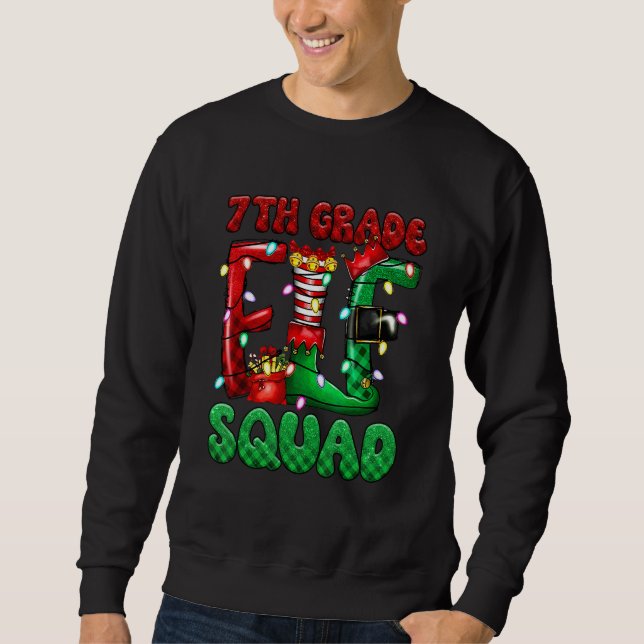 7:e klass Alv Squad Lärare Alv jul Lång Ärmad Tröja (Framsida)