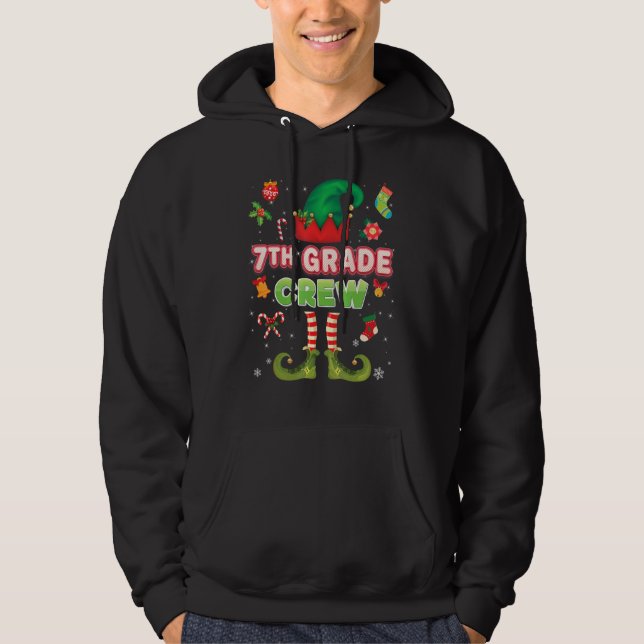 7:e Klass Elf Crew Jultomten Helper sjunde Hoodie (Framsida)