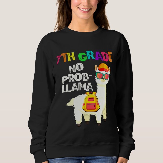 7:e Klass, ingen prob Llama, första skoldagen T Shirt (Framsida)