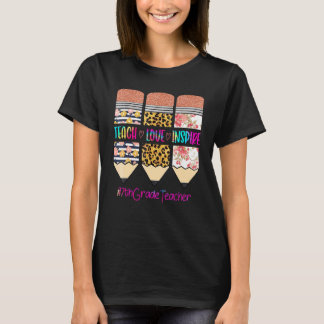 7:e klass lärare lär kärlek inspirera penna leopar t shirt