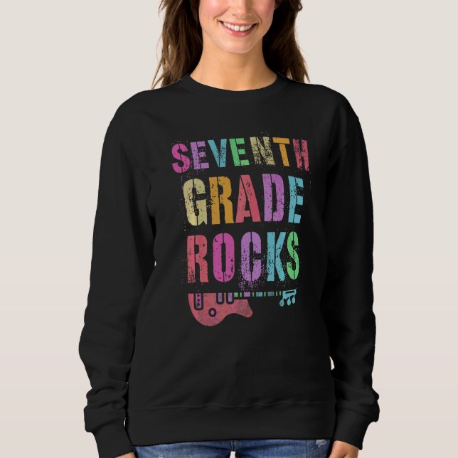 7:e Klass Sten Student Lärarlag Rockstar Team Sten T Shirt (Framsida)