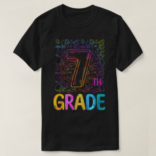7:e Klass Tie Dye Student Lärare Lärare tillbaka t T Shirt