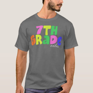 7:e Klass vibes Retro Groovy Women Lycklig Första T Shirt