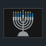 7:e Natten Hanukkah Glitter vykort<br><div class="desc">Hanukkah 2022 börjar på kvällen Söndag den 18 december och slutar på kvällen måndagen den 26 december</div>