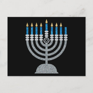 7:e Natten Hanukkah Glitter vykort