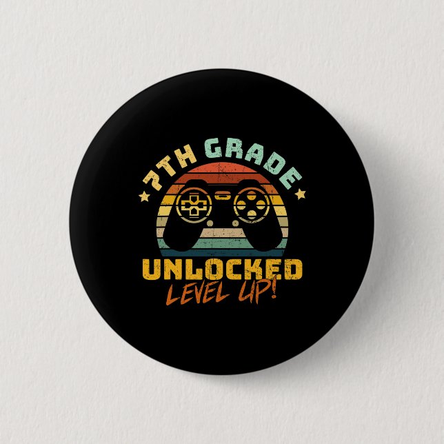 7:e Sjunde Klass Upplåst Level Up Spel Tillbaka Ti Knapp (Framsida)