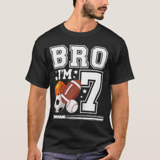 7:e sportfödelsedagsfest 7 år gammal pojke födelse t shirt