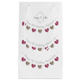 7:e Ull Hjärtat bröllop jubileum liten presentväsk