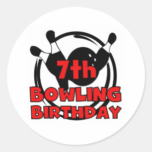 7:ebowlingfödelsedag runt klistermärke