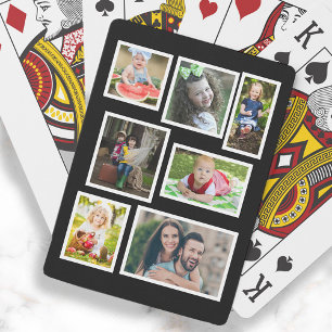 7 Familjefoto Collage Svart Välj din färg Casinokort