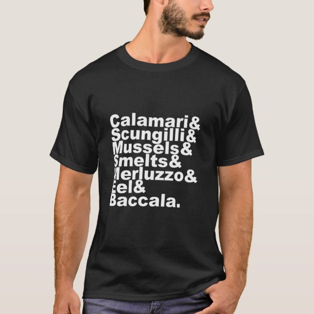 7 Fiske Sju jul Kväll italiensk helgdag T Shirt (Framsida)