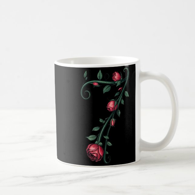 7 Floral 67 Rose Valentines Day Funny Love Matchin Kaffemugg (Höger)