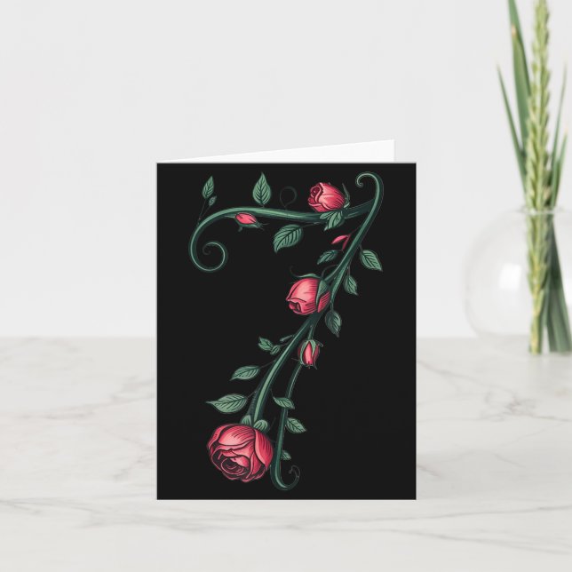 7 Floral 67 Rose Valentines Day Funny Love Matchin Kort (Framsida)
