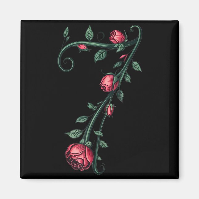 7 Floral 67 Rose Valentines Day Funny Love Matchin Magnet (Framsidan)