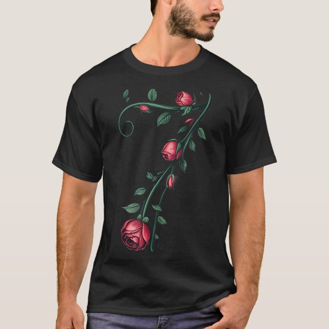 7 Floral 67 Rose Valentines Day Funny Love Matchin T Shirt (Framsida)