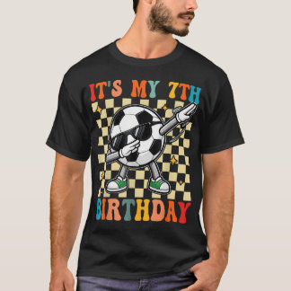 7 Fotboll Det Är Min 7E Födelsedag Pojkar Fotbolls T Shirt