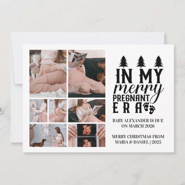 7 Foto i min stora, gravida era-jul Julkort (Framsida)