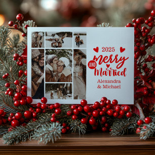 7 Foto Minimalistisk Glad och Gift Julkort
