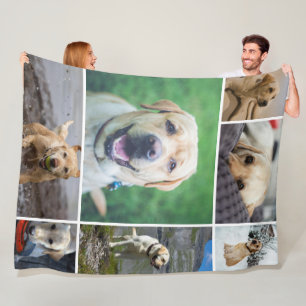 7 Fotokollage Family Personlig Fleecefilt