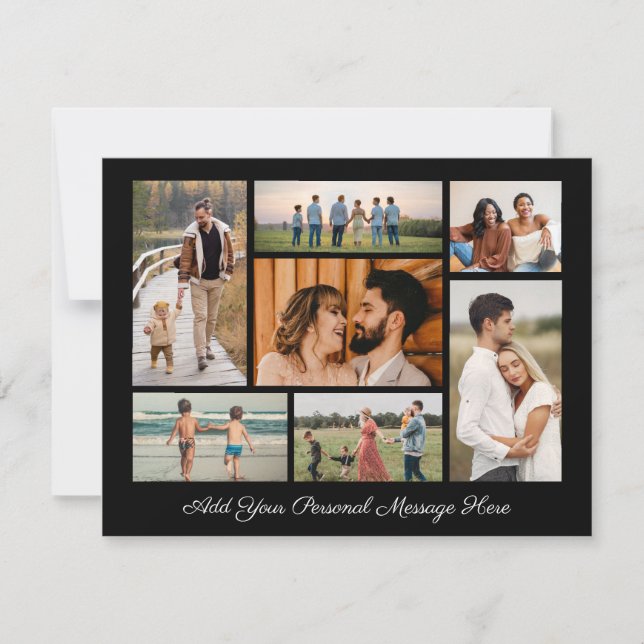 7 Fotos Kollage Lägg till eget gratulationskort Kort (Framsida)