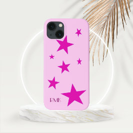 7 Fuchsia Stars and Personlig Rosa Text