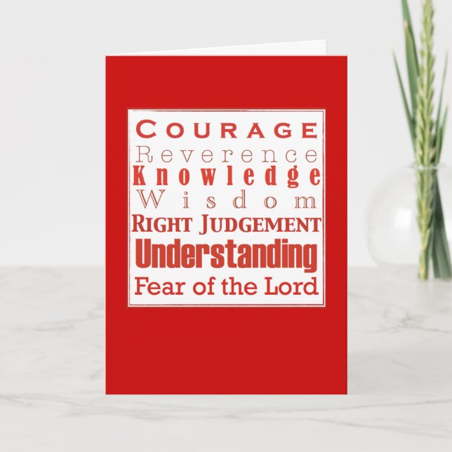 7 gåvor till ditt bekräftelsekort kort (Framsida)