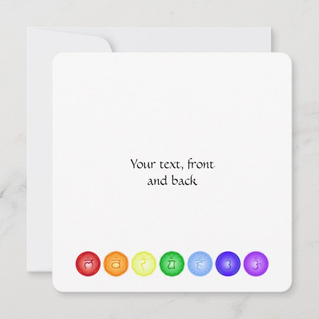 7 Huvud-Chakras i en cirkel Inbjudningar (Framsida)