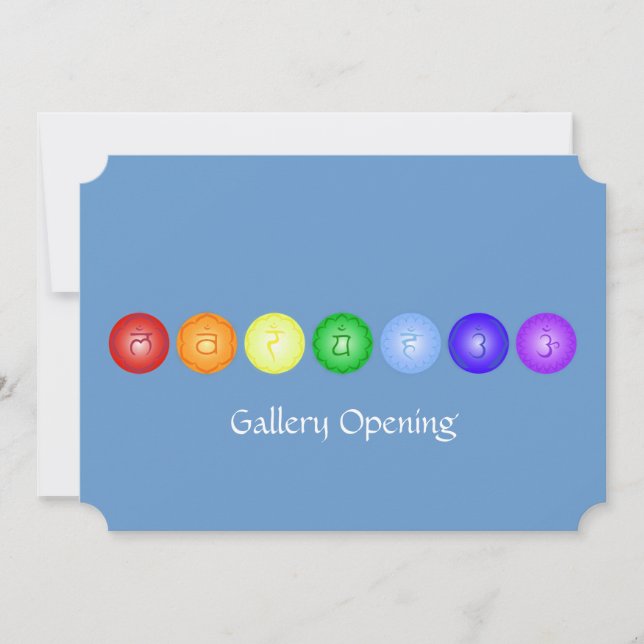 7 Huvud-Chakras i en cirkel Inbjudningar (Framsida)