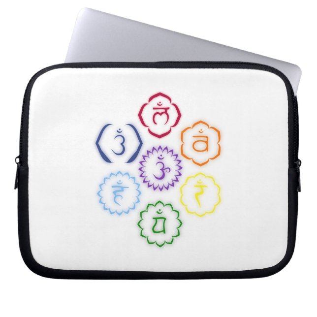 7 Huvud-Chakras i en cirkel Laptop Fodral (Framsidan)