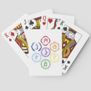 7 Huvud-Chakras i en cirkel Spel Kort