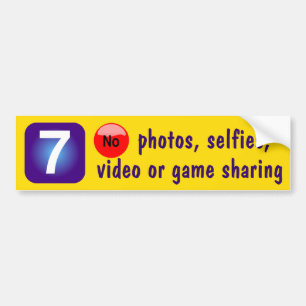 7 inga foto, selfies, video eller modigt dela bildekal