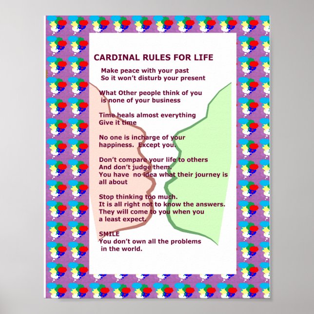 7 KARDINAL REGLER FOR LIFE Graphics Art Wisdom Tex Poster (Framsidan)