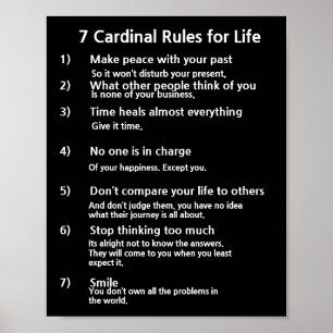 7 Kardinal Regler för Life Poster