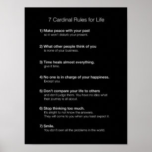 7 Kardinal Regler for Life Poster