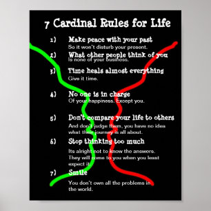 7 Kardinal Regler för Life Poster