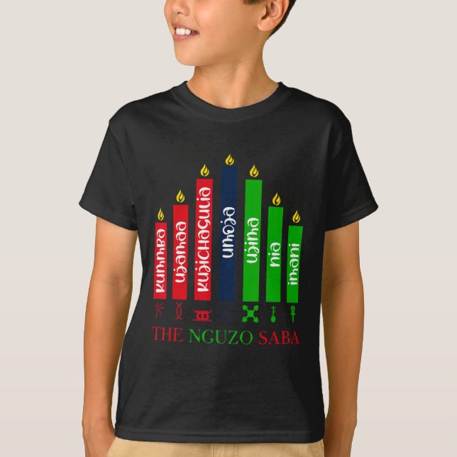 7 Kwanzaa principer T Shirt (Framsida)