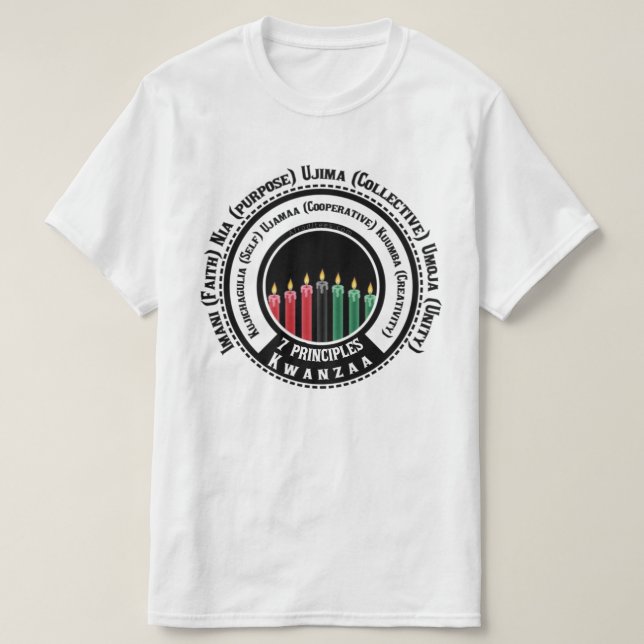 7 Kwanzaa principer T Shirt (Design framsida)